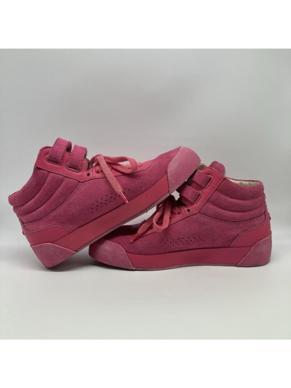 Rag & Bone Pink Suede High Top Sneakers Straps Size 8 Women - Picture 3 of 7